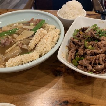 EMei - Squid with Crispy Rice and Pork Kidney with Cucumber in Pickled Sauce - Szechuan Near Me - Philadelphia, Pennsylvania