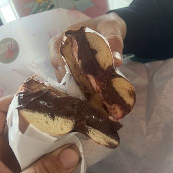 Call Your Mother Deli - Annapolis - This was the best thing since sliced bread! Strawberry cream cheese, Nutella, and fresh strawberries all on a pretzel bagel. - Bagels Near Me - Annapolis, Maryland