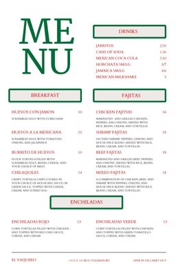 Menu photo 2 El Vaquero Coleman, WI