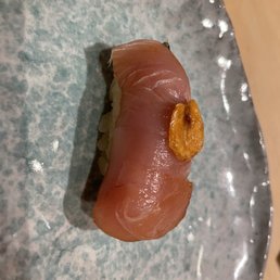 Bonito with garlic chip Bonito with garlic chip