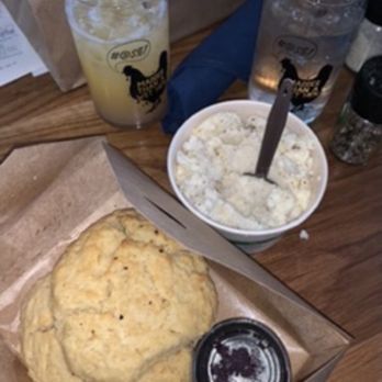 Tupelo Honey Southern Kitchen & Bar - Side of Goat Cheese Grits, Biscuits, and a Lavender, Peach Lime-Aid Fizz! - Southern Near Me - Denver, Colorado