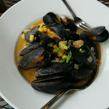 David's Restaurant - Delicious, hearty mussels in lobster cream with corn and red onion - New American Near Me - Portland, Maine David's Restaurant - Delicious, hearty mussels in lobster cream with corn and red onion - New American Near Me - Portland, Maine
