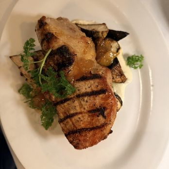 Mulvaney's B & L - Grilled Bledsoe Double-Cut Pork Chop with Pear Marmalade - New American Near Me - Sacramento, California