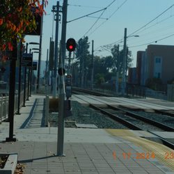 Beyer Boulevard Trolley Station - The many areas of the station are in need of safety zones with the rails you see the train coming stay behind the Yellow line barrier.