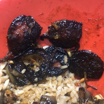 Genghis Grill - My BURNT sausage and food!! Why? Just why? How awful. - Mongolian Near Me - Fort Worth, Texas