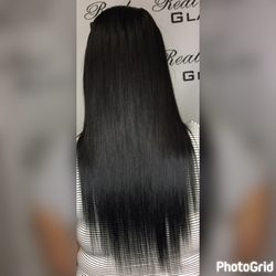 Real Glam - 20"inches of black hair weft microbead extensions