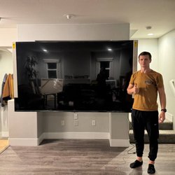 HandyActive - Mounted a massive 85-inch TV safely and securely with a clean professional finish.