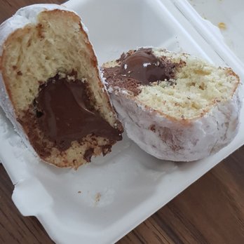 Davis Square Hand Crafted Donuts & Bagels - Inside-nutella donut - Donuts Near Me - Somerville, Massachusetts