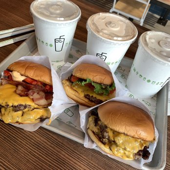 Shake Shack Ann Arbor - SmokeShack on left and two Shackburgers with shakes - Burgers Near Me - Ann Arbor, Michigan Shake Shack Ann Arbor - SmokeShack on left and two Shackburgers with shakes - Burgers Near Me - Ann Arbor, Michigan