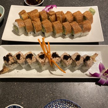 Sushi One - Hamachico Roll (front), two Very Veggie rolls - Japanese Near Me - Portland, Oregon Sushi One - Hamachico Roll (front), two Very Veggie rolls - Japanese Near Me - Portland, Oregon