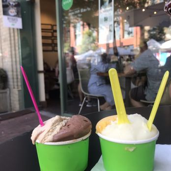 Pitango Gelato & Coffee - Half hazelnut half milk chocolate, and half mango half pineapple gelatos - Coffee & Tea Near Me - Washington, DC, District of Columbia