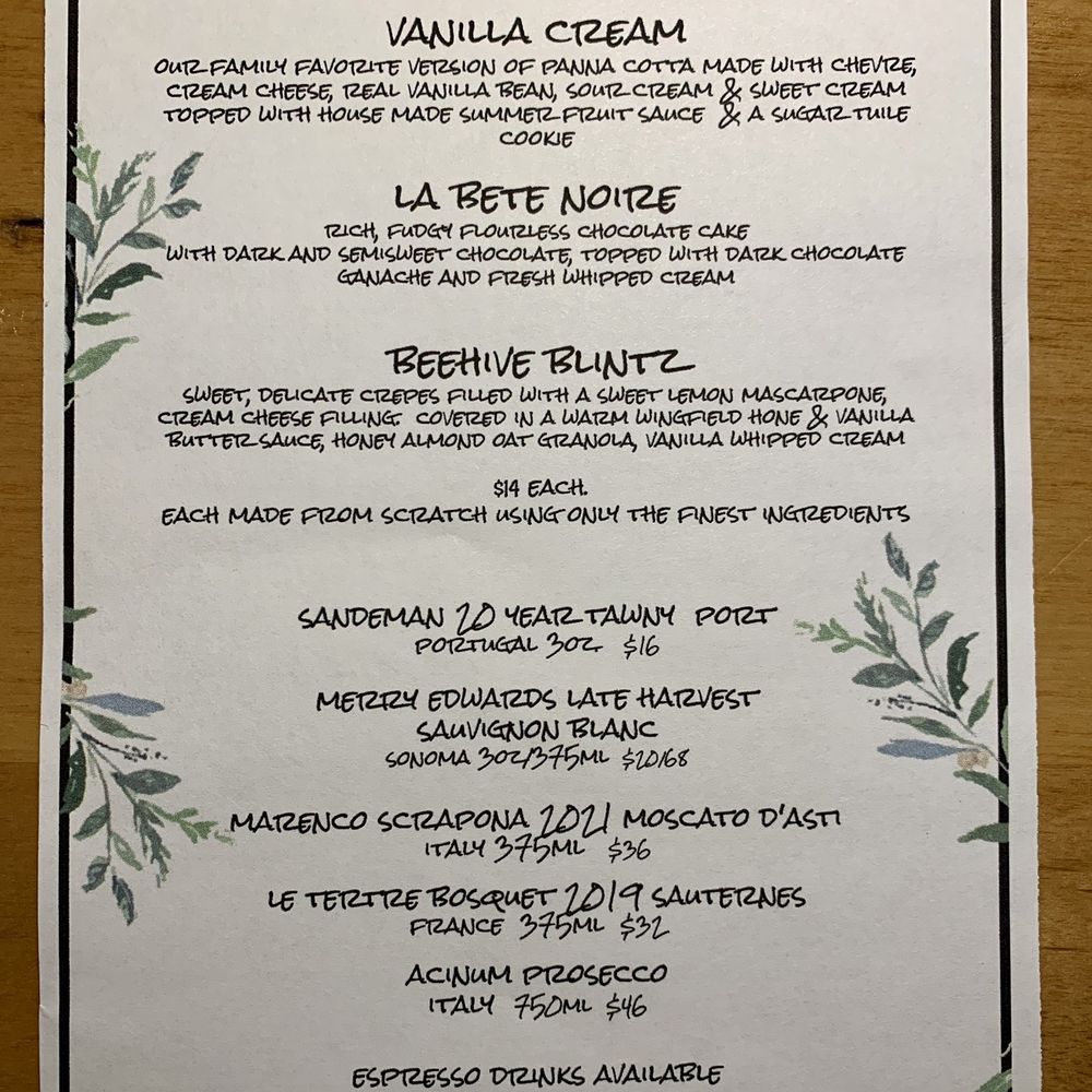 Dessert offerings Dessert offerings
