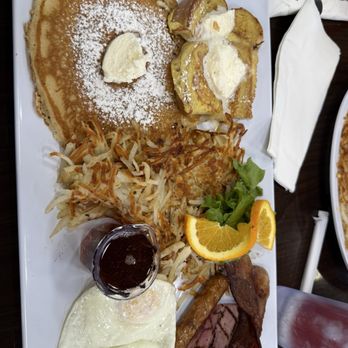 Jenny Lynn's Cafe - Rios grand slam, subbed out 1 pancake for 1 French toast to try them both! - Breakfast & Brunch Near Me - Porterville, California