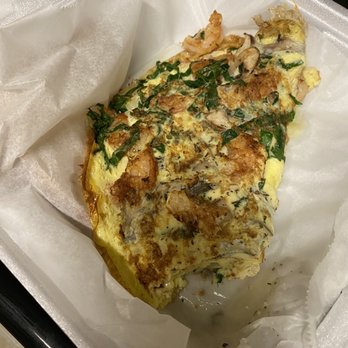 Simple Joe Cafe - Seafood omelette w/shrimp, spinach, provolone cheese, and mushrooms - Cafes Near Me - Baton Rouge, Louisiana