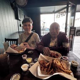 Captains platter and a fish and chips. Captains platter and a fish and chips.