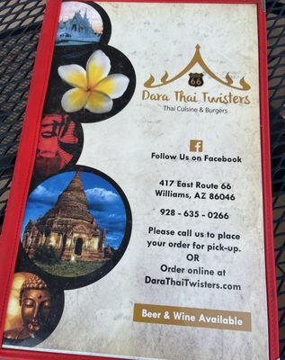 Menu photo 1 Dara Thai Twisters Williams, AZ Menu photo 1 Dara Thai Twisters Williams, AZ