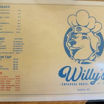 Willy's Empanada House - Menu 4/2026 - Empanadas Near Me - Sedona, Arizona