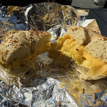 Sonny's Bagels - Everything bagel with scrambled egg and cheese - Bagels Near Me - South Orange, New Jersey Sonny's Bagels - Everything bagel with scrambled egg and cheese - Bagels Near Me - South Orange, New Jersey