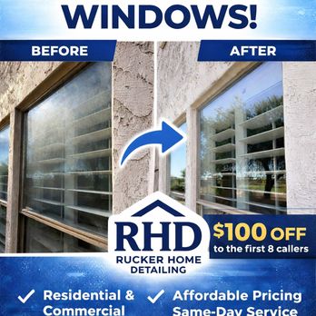 Rucker Home Detailing - I want to make your windows shine whether that's a one time deal or I come out every couple months to ensure your home stays clean! - Window Washing Near Me