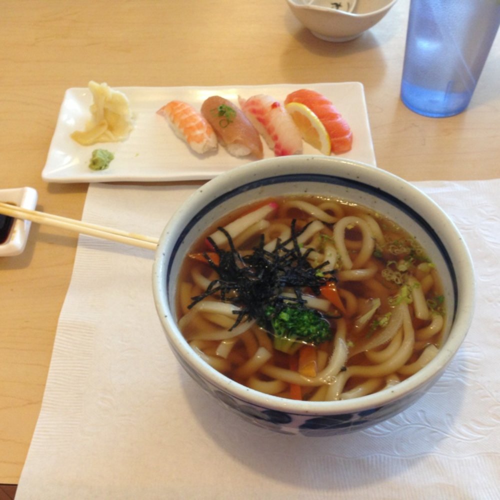 Sushi Dake - Sushi Udon. Udon wasn't much more than noodles but broth was good. Chef's choice was fresh & not just their cheapest fish. - Japanese Near Me - Burbank, California Sushi Dake - Sushi Udon. Udon wasn't much more than noodles but broth was good. Chef's choice was fresh & not just their cheapest fish. - Japanese Near Me - Burbank, California