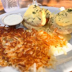 Mrs. Olson's Coffee Hut - Crab cake Eggs Benedict