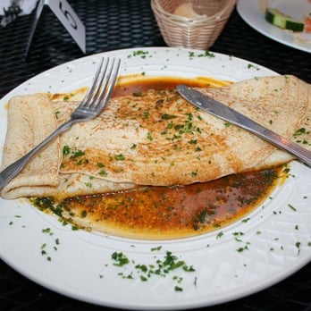 Mosaic Cafe - crepe with fork (see how huge it is) - Moroccan Near Me - Northampton, Massachusetts