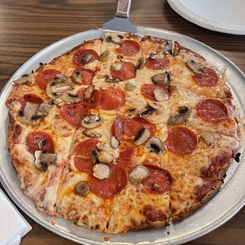 Pizza Man - Pepperoni + Mushroom 12" pizza - Pizza Near Me - Lenexa, Kansas