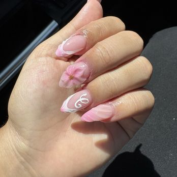 Ombre Nails - full acrylic set, design, and 3d art almond shape - Nail Salons Near Me - Vallejo, California Ombre Nails - full acrylic set, design, and 3d art almond shape - Nail Salons Near Me - Vallejo, California