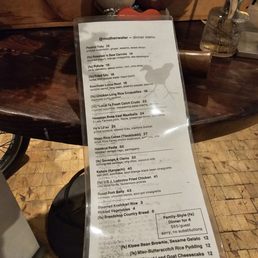 Menu at the entrance Menu at the entrance