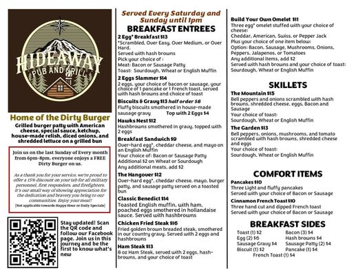 Menu photo 4 The Hideaway Sports Pub & Eatery Spanaway, WA Menu photo 4 The Hideaway Sports Pub & Eatery Spanaway, WA