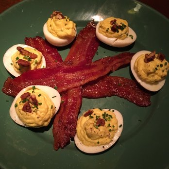 Coastal Flats - Deviled eggs with bacon - Seafood Near Me - Fairfax, Virginia Coastal Flats - Deviled eggs with bacon - Seafood Near Me - Fairfax, Virginia