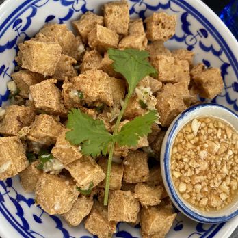 Pineapple Thai - Golden T-cubes.. crispy tofu which melts in your mouth! - Thai Near Me - Cupertino, California Pineapple Thai - Golden T-cubes.. crispy tofu which melts in your mouth! - Thai Near Me - Cupertino, California