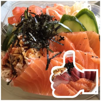 Aloha Cones - Salmon sashimi  bowl & chirashi - Sushi Bars Near Me - Honolulu, Hawaii