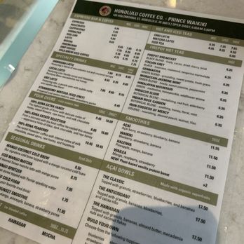 Honolulu Coffee - Prince Waikiki - Menu - Coffee & Tea Near Me - Honolulu, Hawaii
