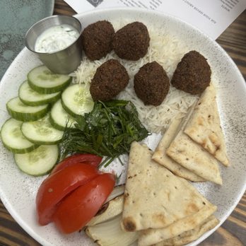 Boatman Spirits - Falafel platter - Mediterranean Near Me - Raleigh, North Carolina Boatman Spirits - Falafel platter - Mediterranean Near Me - Raleigh, North Carolina