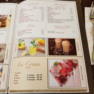 Menu photo 2 Caffe Concerto London, XGL