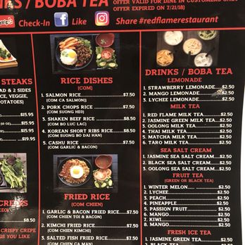Red Flame - Soft opening menu as of 7/18/2018 - rice dishes, fried rice, and beverages - Hot Pot Near Me - Westminster, California Red Flame - Soft opening menu as of 7/18/2018 - rice dishes, fried rice, and beverages - Hot Pot Near Me - Westminster, California