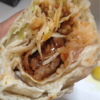 Short Rib Fusion - Spicy pork burrito $6 - Food Trucks Near Me Short Rib Fusion - Spicy pork burrito $6 - Food Trucks Near Me