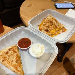 Grande Burrito - Chicken quesadilla with salsa and sour cream.