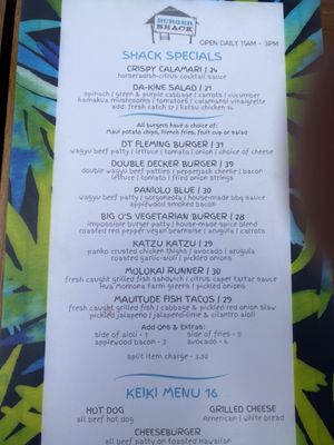 Menu photo 8 Burger Shack Kapalua, HI