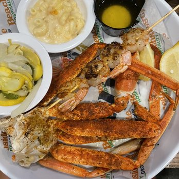 Crabby's Dockside - Crab legs, grilled shrimp (comes with two) macaroni & cheese and season veggies. - Seafood Near Me - Clearwater Beach, Florida Crabby's Dockside - Crab legs, grilled shrimp (comes with two) macaroni & cheese and season veggies. - Seafood Near Me - Clearwater Beach, Florida