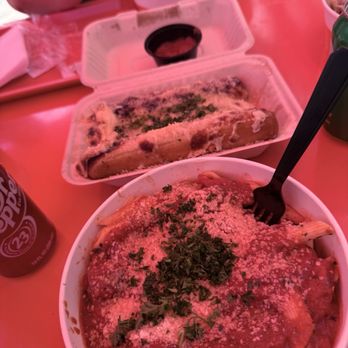 Pastaphony - Penne Arrabbiata and Cheesy Garlic Bread Sticks - Italian Near Me - Fullerton, California