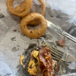 Mrs.B’s Restaurant and Bar - Burger and onion ring