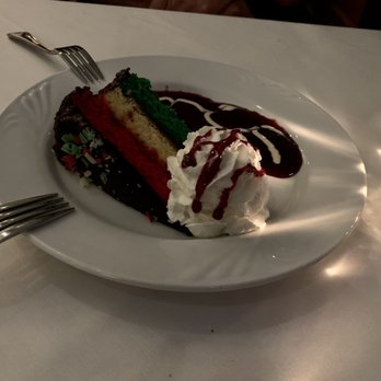 Spiro's - Rainbow cookie cake - New American Near Me - Rocky Point, New York Spiro's - Rainbow cookie cake - New American Near Me - Rocky Point, New York