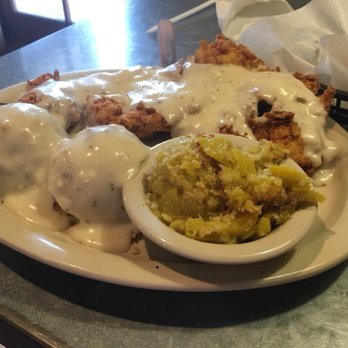 Elijah's Cafe - The large portion of the Chicken Fried Chicken. - Cafes Near Me - Jasper, Texas
