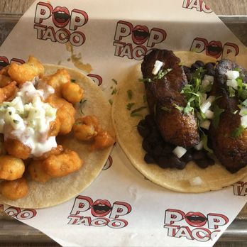 Pop Tacos And Bar - Buffalo Cauliflower Taco Plantain & Black Bean Taco - Mexican Near Me - Dumont, New Jersey Pop Tacos And Bar - Buffalo Cauliflower Taco Plantain & Black Bean Taco - Mexican Near Me - Dumont, New Jersey