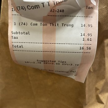 Mai Lee - The receipt to prove it was them and I was there - Vietnamese Near Me - Saint Louis, Missouri Mai Lee - The receipt to prove it was them and I was there - Vietnamese Near Me - Saint Louis, Missouri