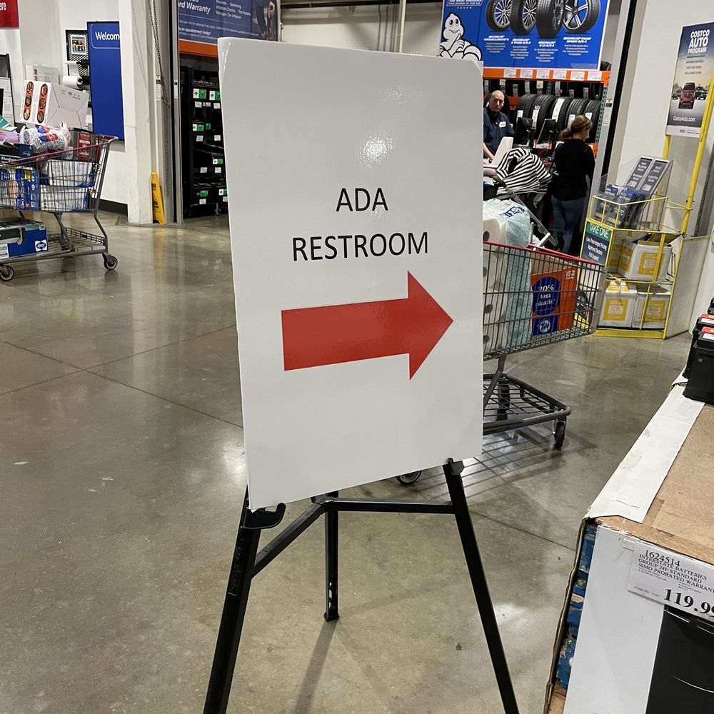 Costco - For people that have needs due to the rest room rebuilding, there is some signage by the tire center - Wholesale Stores Near Me - Orland Park, Illinois
