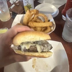 Breezy Barn - Mushroom and Swiss burger