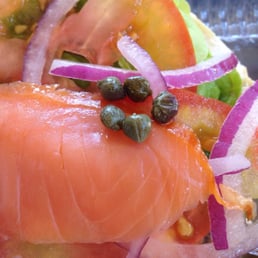 Bagel and lox capers